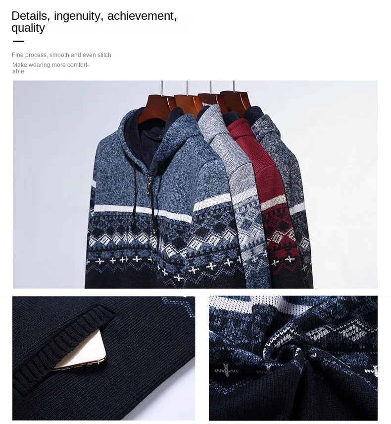 Men's High Quality Hooded Casual Cardigan, Patchwork Jacket, Male Outerwear, and Windbreaker Coats
