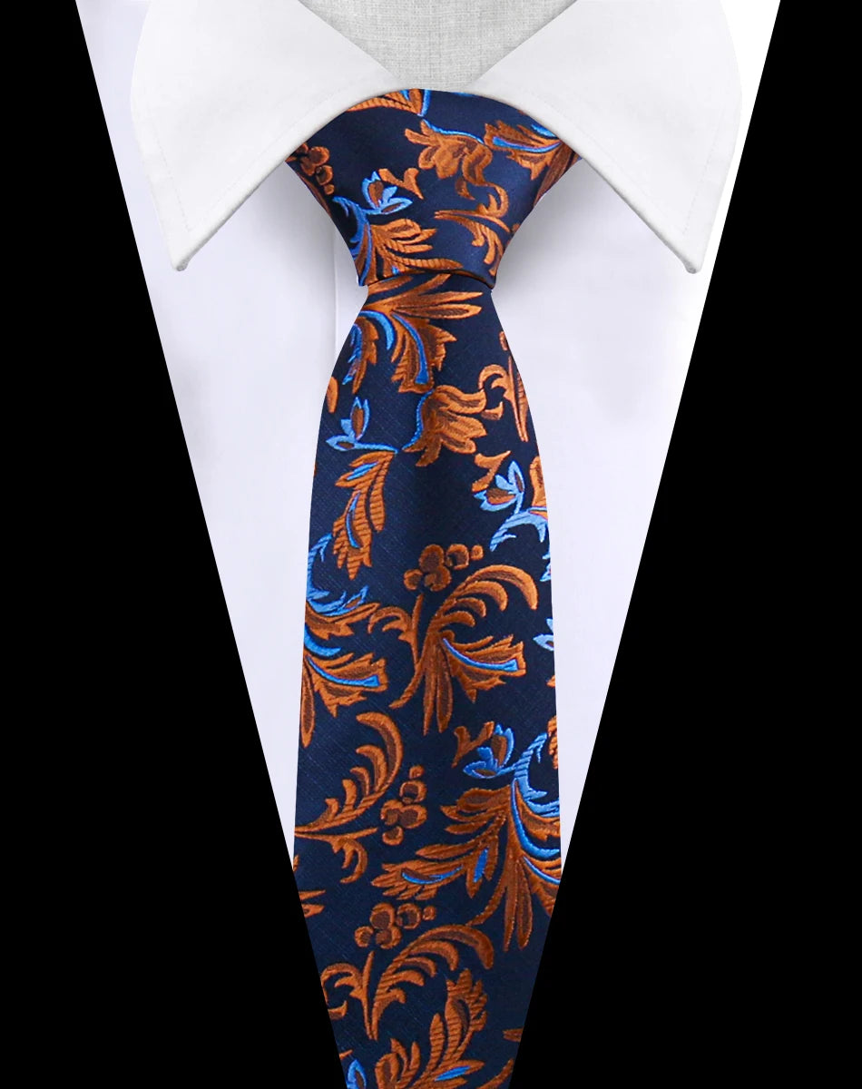 Men's Luxury Paisley Necktie Floral Wedding Style Business Tie Polyester 146x7.5cm Gift for Adult Male Occasions