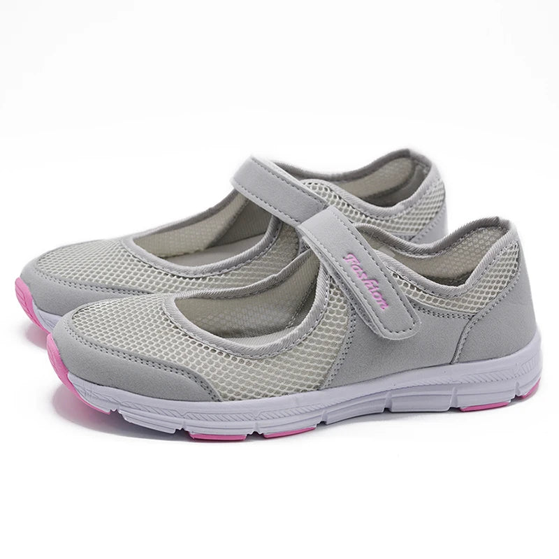 Sneakers For Women Breathable 2025 New Fashion Flat Soft Woman Vulcanize Shoes Mesh Fabric Women Shoes Female Footwear