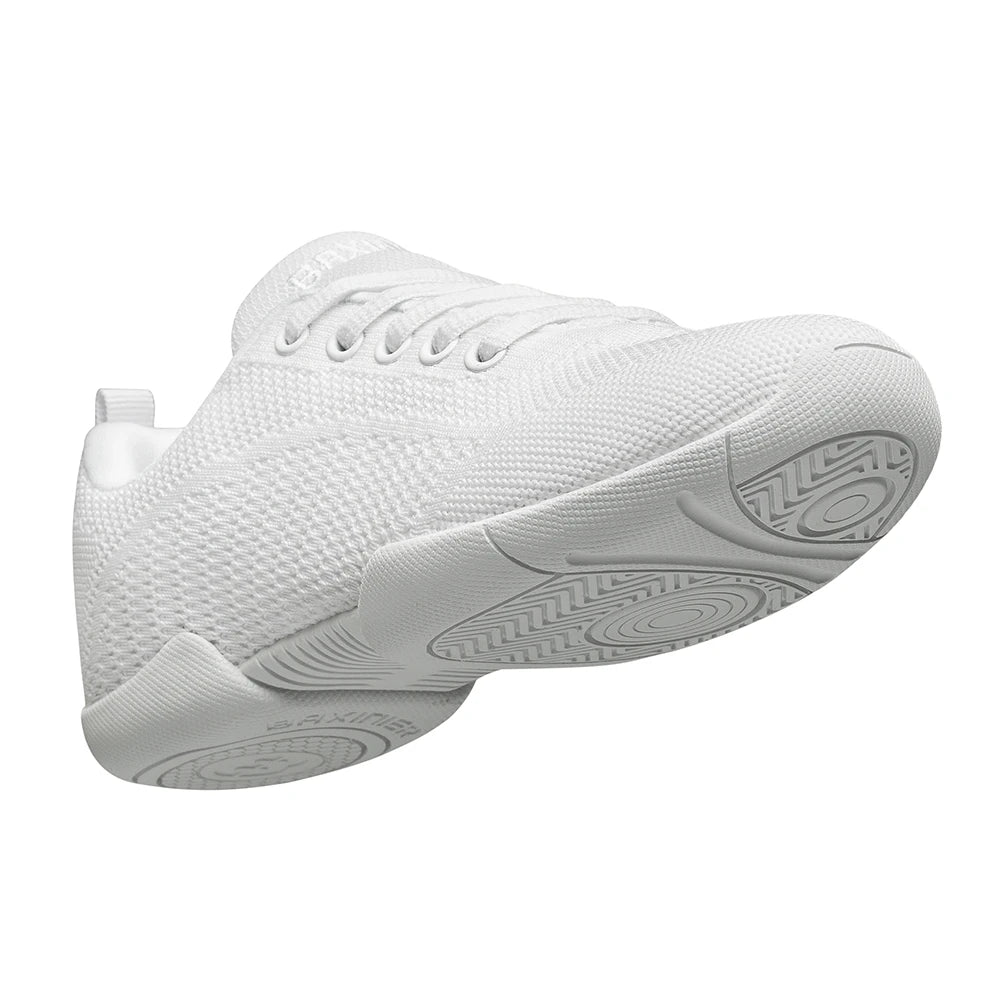 Girls White Cheer Shoes Trainers Breathable Kids Training Dance Shoes Lightweight Youth Cheer Competition Sneakers