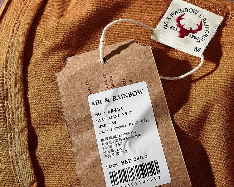 2023 Zomer Nieuw Amerikaans Retro Mouwloos O-hals Effen T-shirt Herenmode 100% Katoen Gewassen Oude Casual Sport Vest Tops
