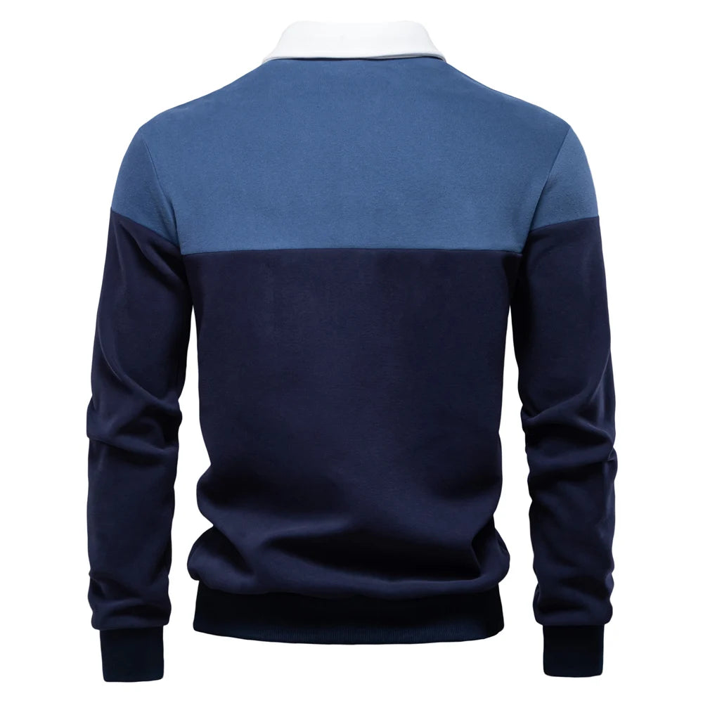 Men's Premium Design Sweatshirt Colour Block Hoodies Long Sleeve Business Casual Social Sweatshirt