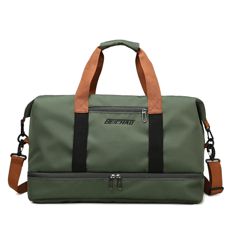 Travel And Portable Fitness Sports Bag With Shoulder Crossbody Feature - Chest & Handbag Duffle Carry On Weekender Bag