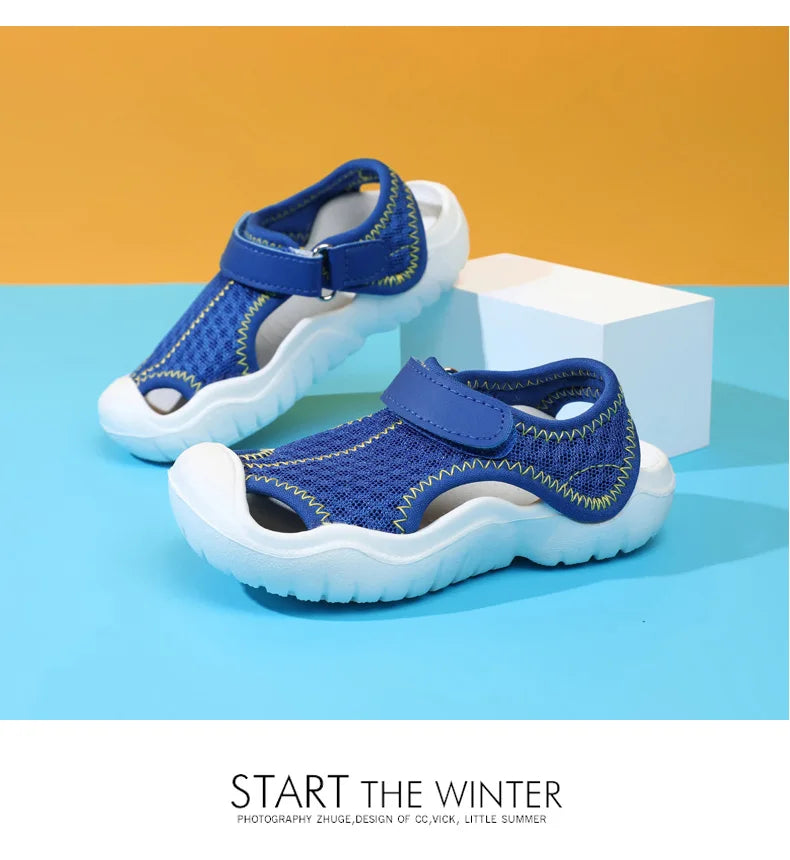 Ademende sportsandalen voor kinderen, jongens en meisjes, zomer, zachte zool, antislip, strandschoenen, gesloten neus, peuter, lichtgewicht, casual sandalen