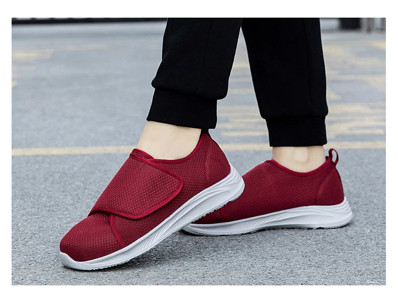 Unisex orthopedische wandelschoenen voor diabetici, voor brede voeten, gezwollen voeten, duimeversie, zacht en comfortabel