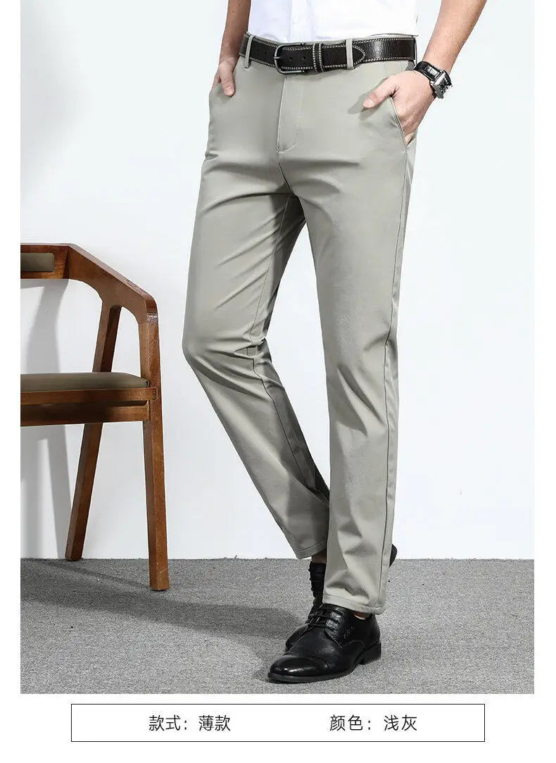 Stretchable Men's Dress Pants, Classic Trousers for Versatile Wear, Comfort & Style Combined Sizes 28-40