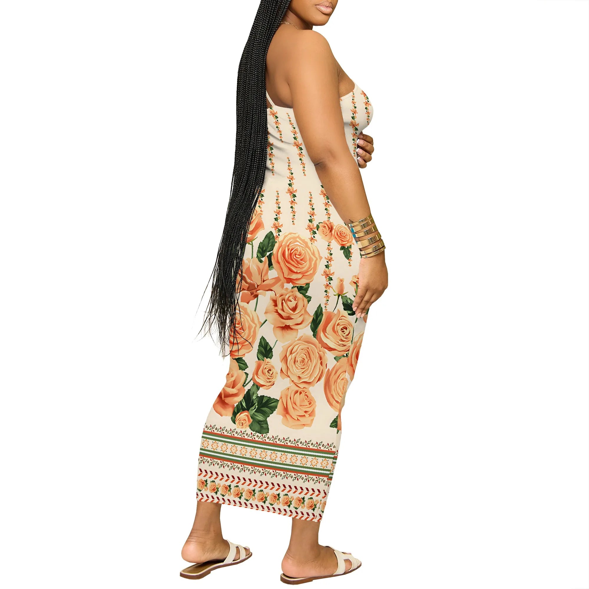 Floral Maxi Dress Sleeveless Spaghetti Strap Beach Sundress Summer Casual Long Dress