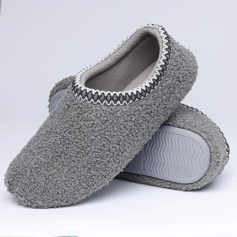 Women's Soft Winter Warm Casual Slippers For Outdoor and Indoor Use With Wear-Resistant Rubber Flat Sole Ladies' Shoes
