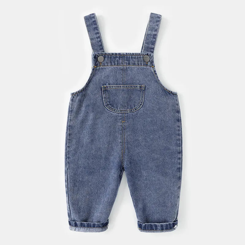 Kids Trousers Solid Brief Girls Denim Overall Boys Jumpsuits 1-6Y Unisex