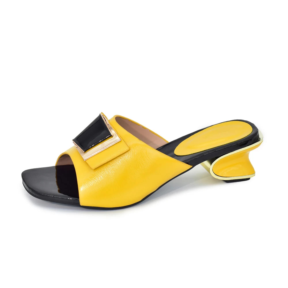 2025 Italian Women High Quality African Wedding Shoe Suitable for Spring & Autumn Pumps Sexy Buckles High Heels Shoes