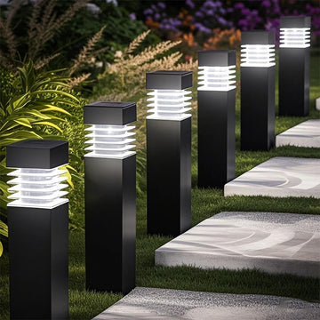 Square LED Solar Ground Lawn Lantern Outdoor Waterproof Garden Pathway Decorative Lights for Courtyard Lawn Patio Balcony