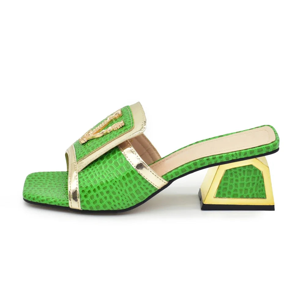 Nigerian Women Open Toe Party Pumps Designer Luxury Shoes and Sandals With High Heels for Wedding