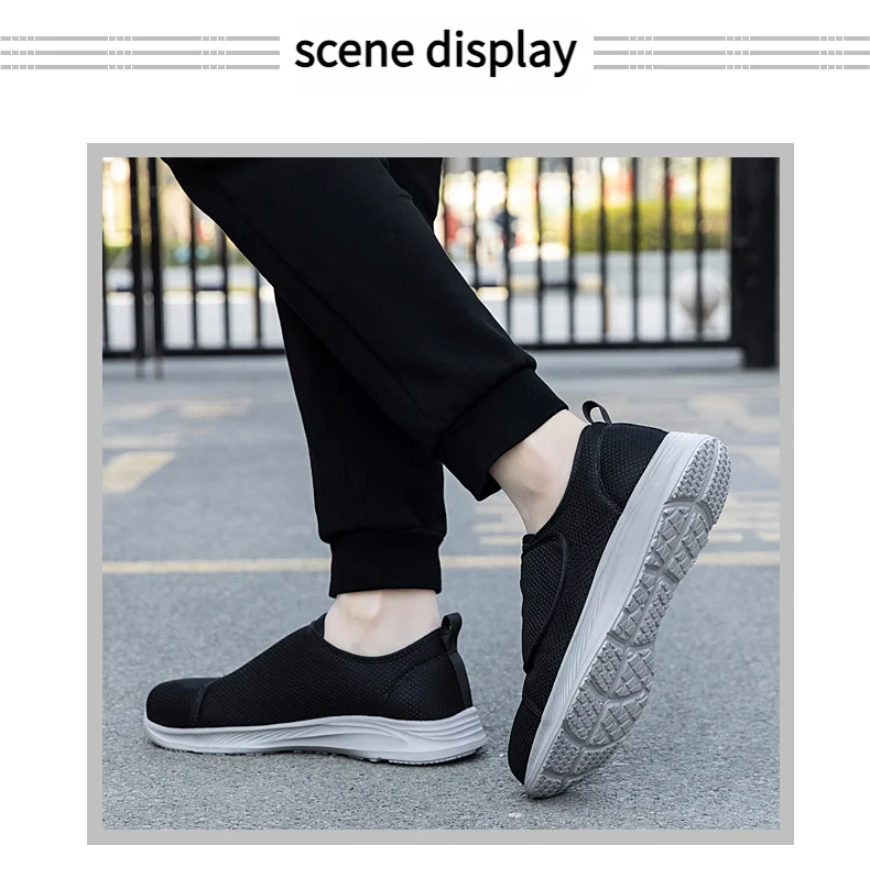 Unisex orthopedische wandelschoenen voor diabetici, voor brede voeten, gezwollen voeten, duimeversie, zacht en comfortabel