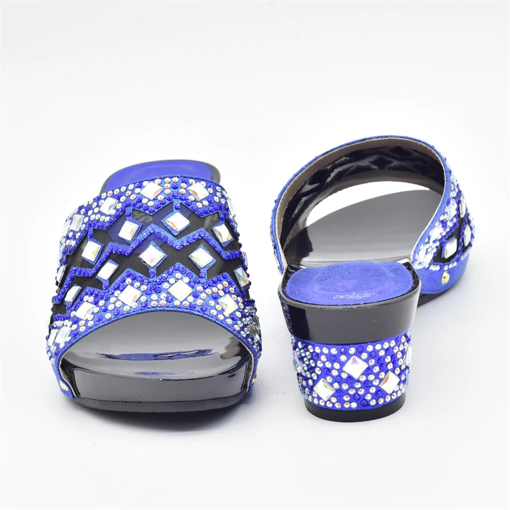 Italian Women Wedding Shoes and Bag Set Decorated with Rhinestone Shoes for Women 2025 Designer Luxury Elegant Pumps