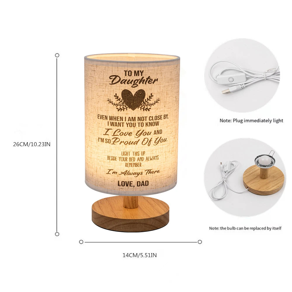 LED European Cloth Cover Table Lamp Solid Wood Base USB Plug Simple Nordic Bedroom Desktop Eye Protection Bedside Table Lamp