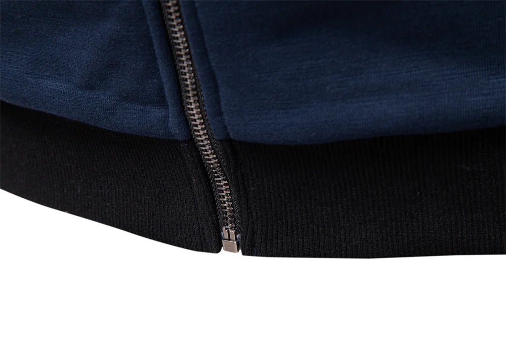 Men's Cotton Thicken And Warm Solid Colour Baseball  Jacket - High Quality Zipper Casual Sportswear Jacket Suitable For Autumn & Winter