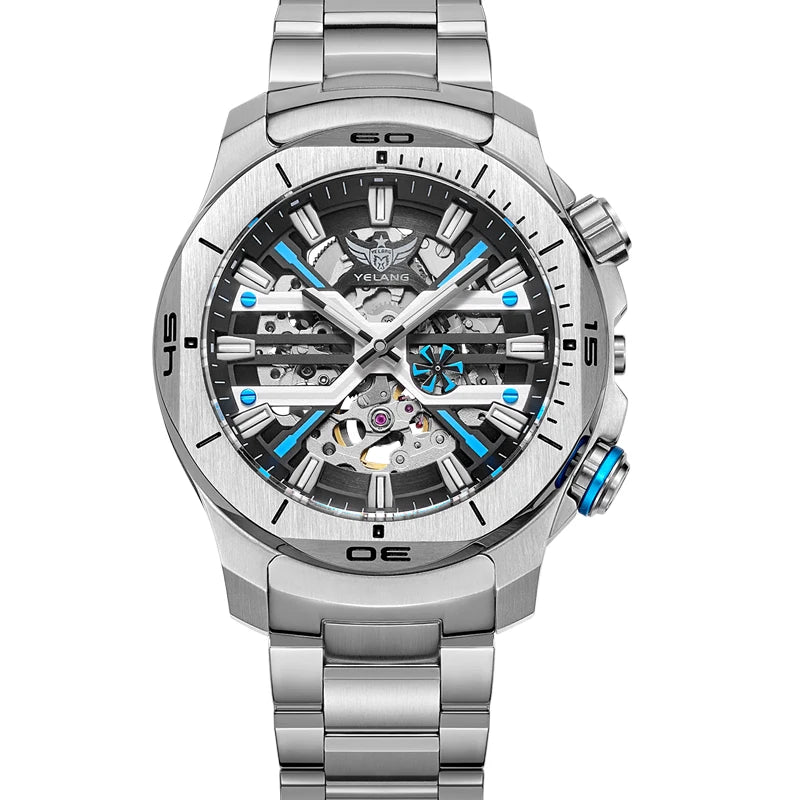 Yelang Men Dress Watch 44mm Vintage Dial Retro Business Luxury Sapphire Japan 8N40 Automatic Mechanical Waterproof 30Bar Reloj