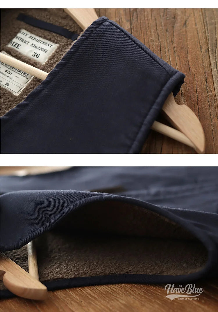 Winter Nieuwe Amerikaanse Retro Verdikte Fluwelen Marine N1 Dekvest Herenmode 40% Kasjmier Gewassen Casual Cargo Vest