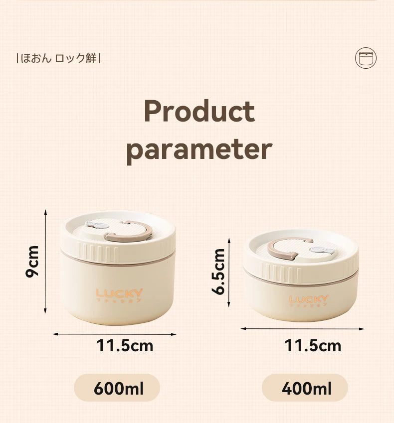 WORTHBUY Bento Lunch Box Set, Portable Keep Warm Lunch Container With Insulated Bag, 18/8 Stainless Steel Thermal Food Container