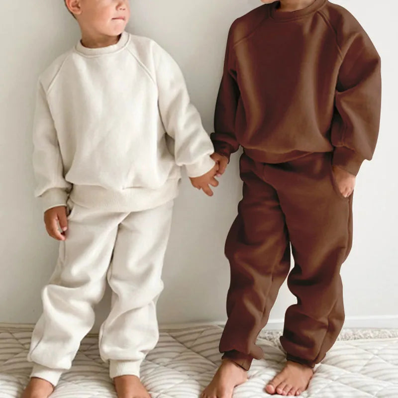 New Spring Boys Clothing Kids Girl Loose Leisure Sports Suit Children 2PCS Hoodie + Sweatpants 4-6Y Unisex