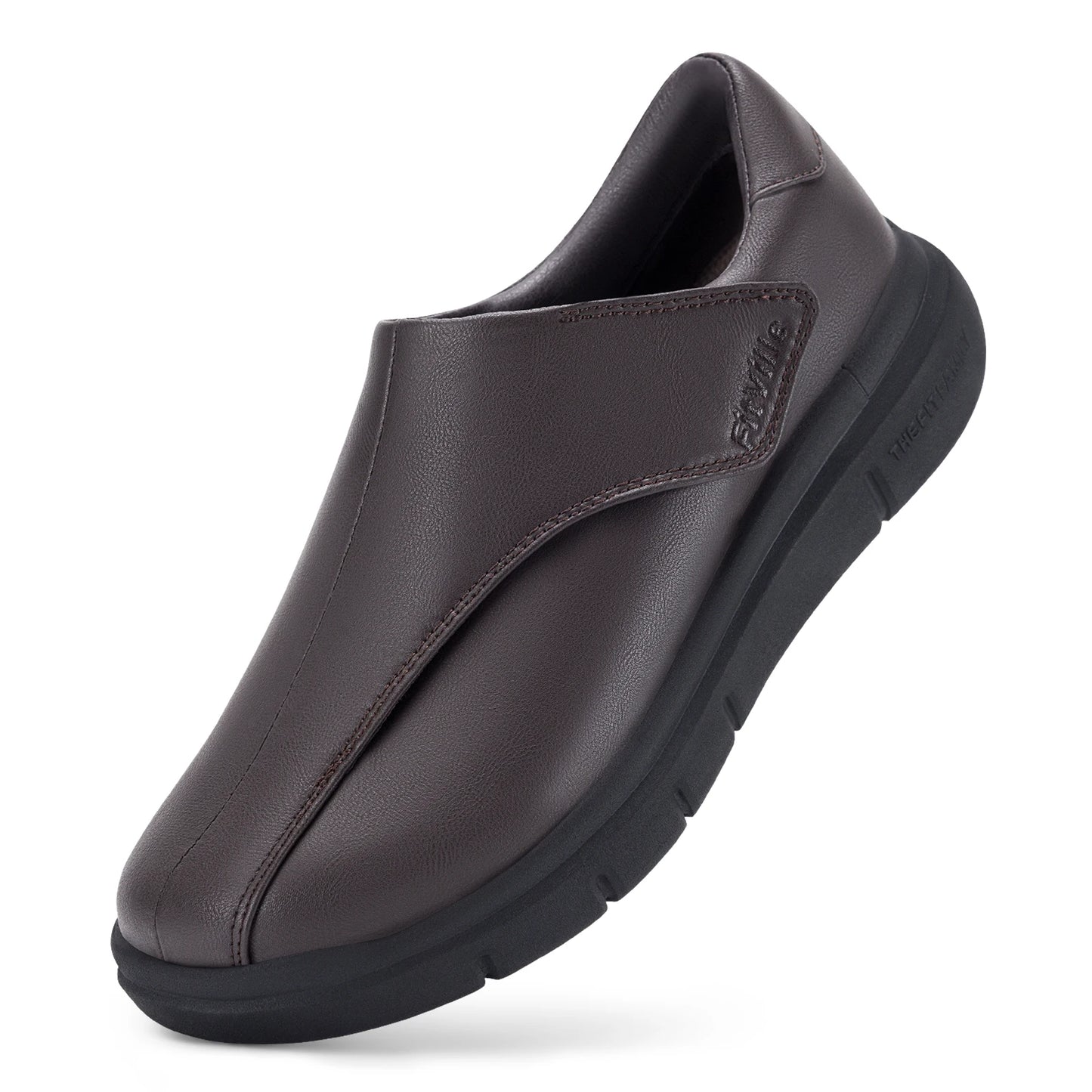 Men's Leather Shoes Diabetic Shoes Casual Oxford Shoes Adjustable Lightweight Formal Business Shoes for Swollen Feet