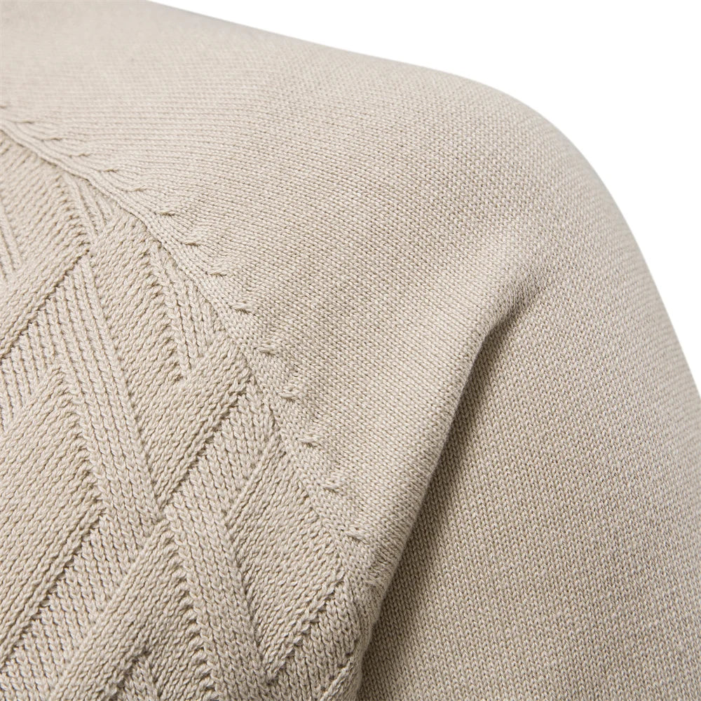 Men's Argyle Basic Sweaters Solid Colour O-Neck Long sleeve Knitted Male Pullover Winter Fashion Warm Sweaters for Men