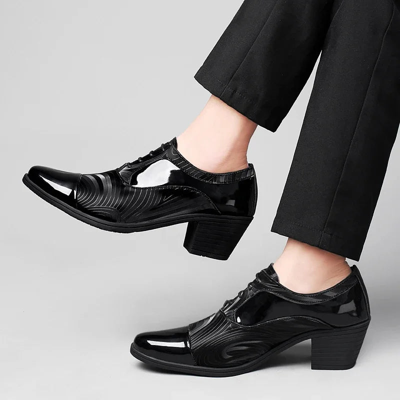 Height Increasing Men Dress Formal Business Shoes Luxury Italy Gentleman Party Evening Oxfords High Heel Youth Wedding Shoes