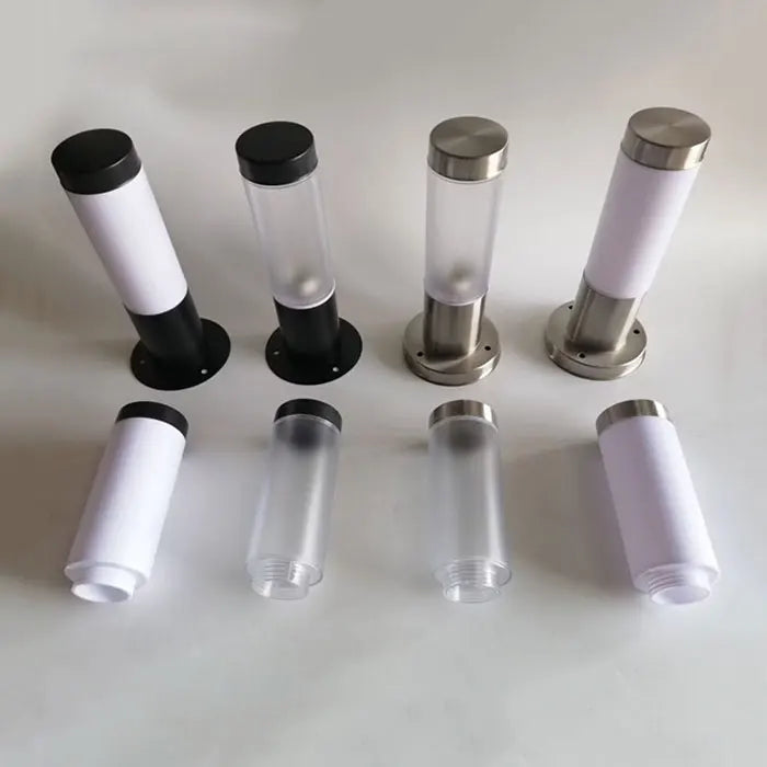 Outdoor White PC Frosted Acrylic Shade Pillar Lamp Landscape Corridor Porch Path Post Light Lamp Pillar Bollard Light for Home