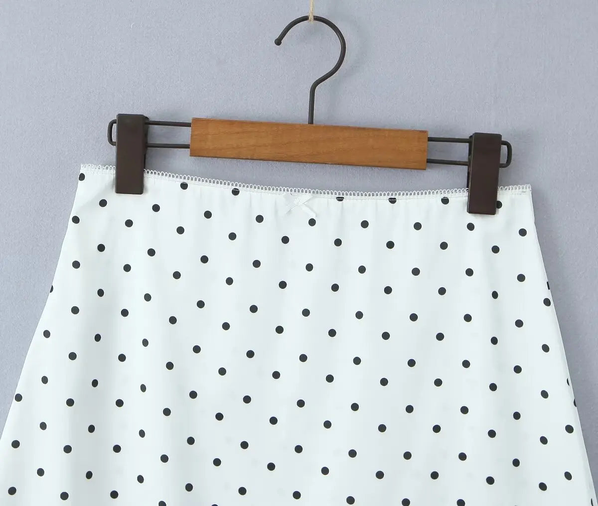 2025 Dames Vintage Zwart Wit Polka Dot A-lijn Knielengte Rok Sexy Lage Taille Vakantie Zomerrokken