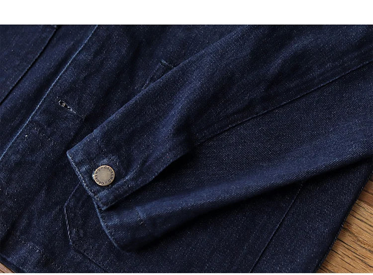 Spring Autumn New American Retro Heavyweight Denim Cargo Jacket Men's Fashion Pure Cotton Washed Multi Pocket Casual Coat