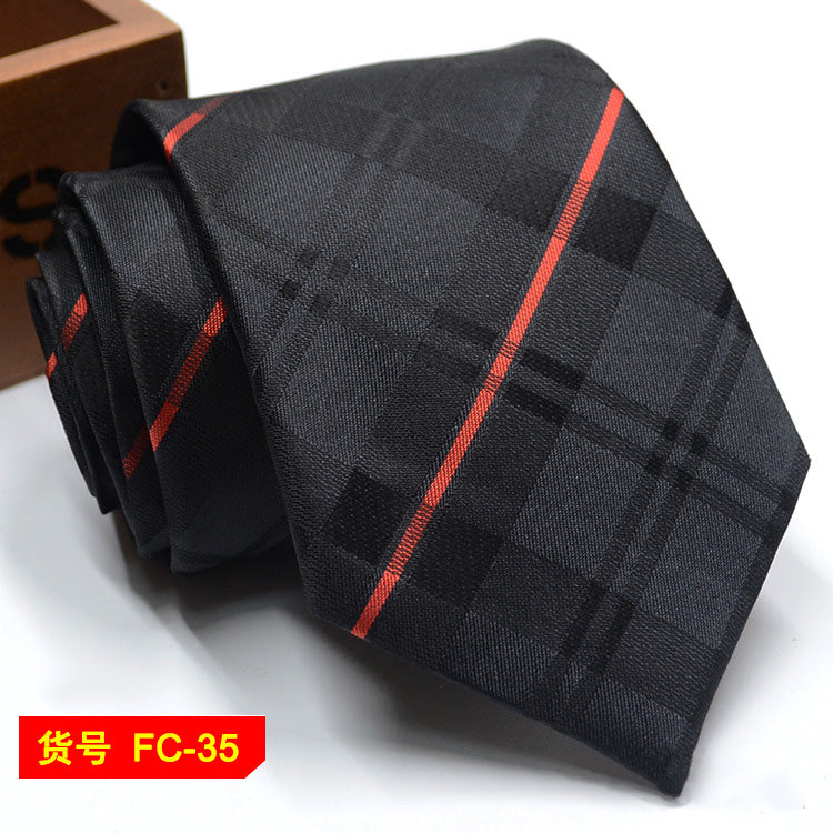 Men's Solid Color Stripe Floral Jacquard Necktie 7-8cm Width Fashionable Daily Wear Cravat for Wedding Party Gift