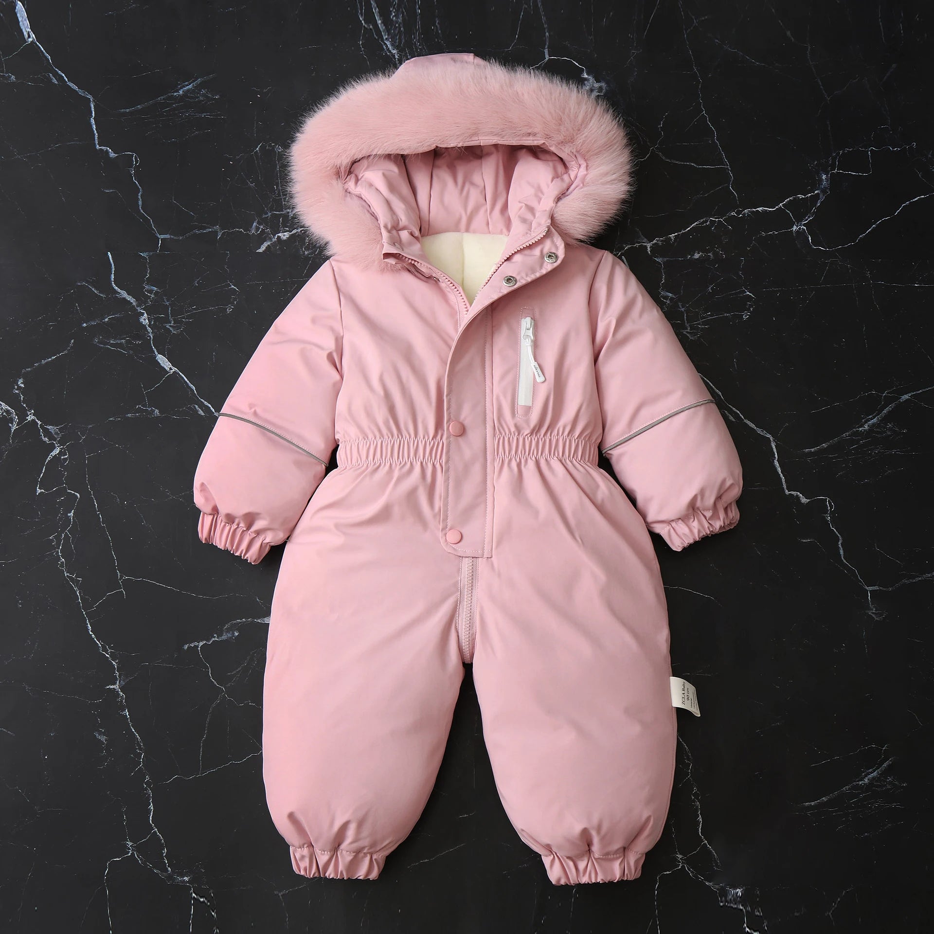 Winter Kid's Ski Suit Polar Fleece Lining Girls Jumpsuit Boys Waterproof Warm Overalls Children's Hooded Sportwear 2-5Y Unisex