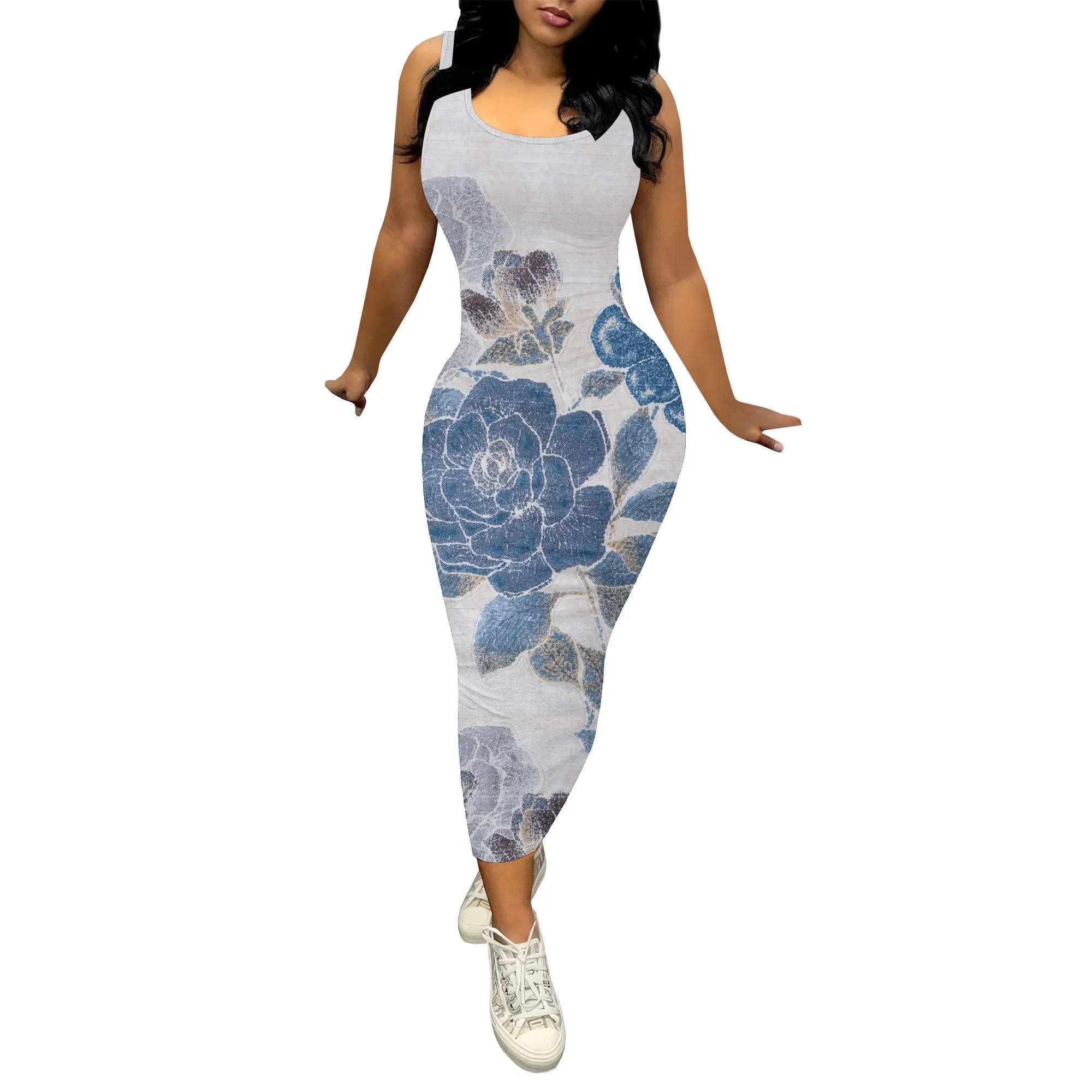 Women's Purple Polka Dot Sleeveless Printed Dress Polyester A-Line Midi Evening Winter Elegant Fit