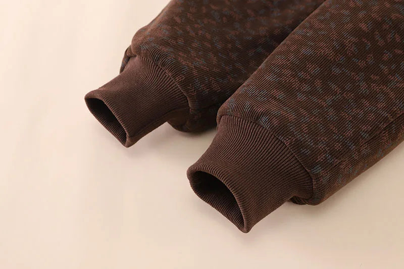 2024 New Children's Pants Girls Wheat Ear Printed Thick Trousers Winter Fur Lining Boys Warm Casual Pants 0-5Y Unisex