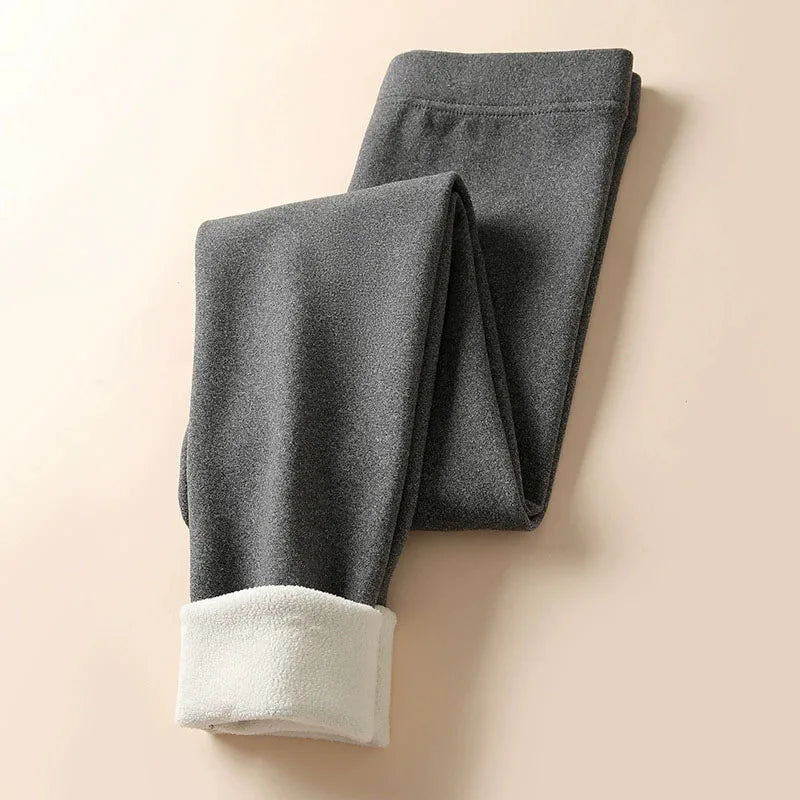 Women's Autumn & Winter New Velvet Padded Leggings Sexy Tights Warm Fleece Leggings Lady Solid High Waist Elastic Yoga Sweatpants