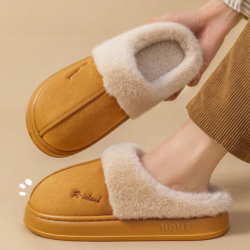 Women's Winter Warm Fuzzy Platform Slippers Suitable As Leisure Indoor and Outdoor Slides Slip On Cosy Fluffy Ladies' Snow Boots