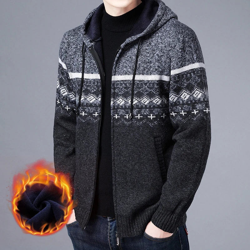 Men's High Quality Hooded Casual Cardigan, Patchwork Jacket, Male Outerwear, and Windbreaker Coats