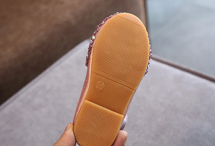 Spring New Children Shoes Girls Princess Shoes Glitter Children Baby Dance Shoes Casual Toddler Girl Sandals Crystal Shoes Party