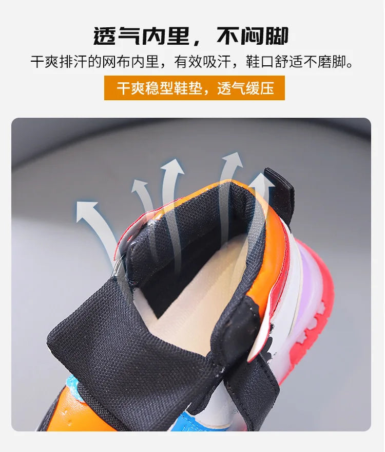 Disney meisjes casual sneakers PU leer Mickey Mouse LED-lichtgevende kindersneakers - 1-6 jaar oud Sport casual schoenen