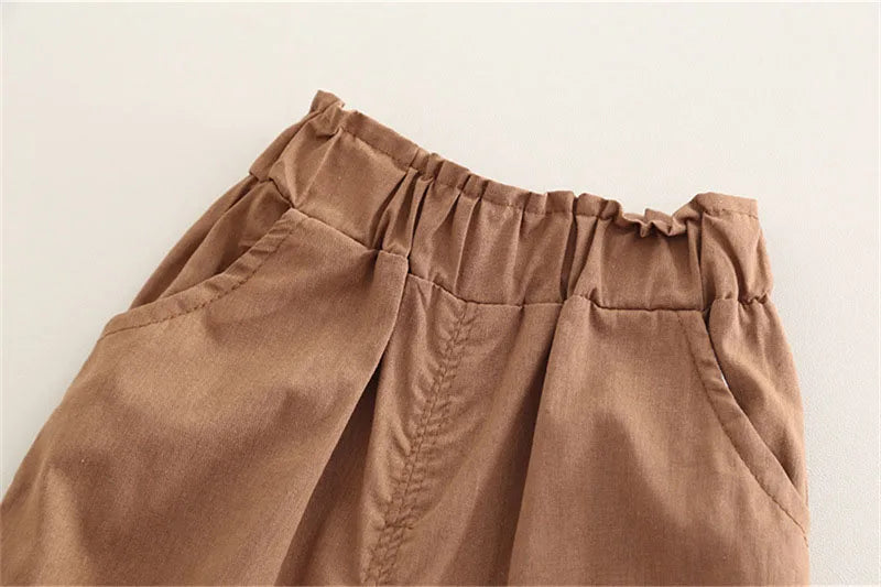 New Summer Kids Clothes 2PCS Set Cute Doll Collar Girls Shirt + Flower Pants Children Thin Style Outwear 12M-5T Girls