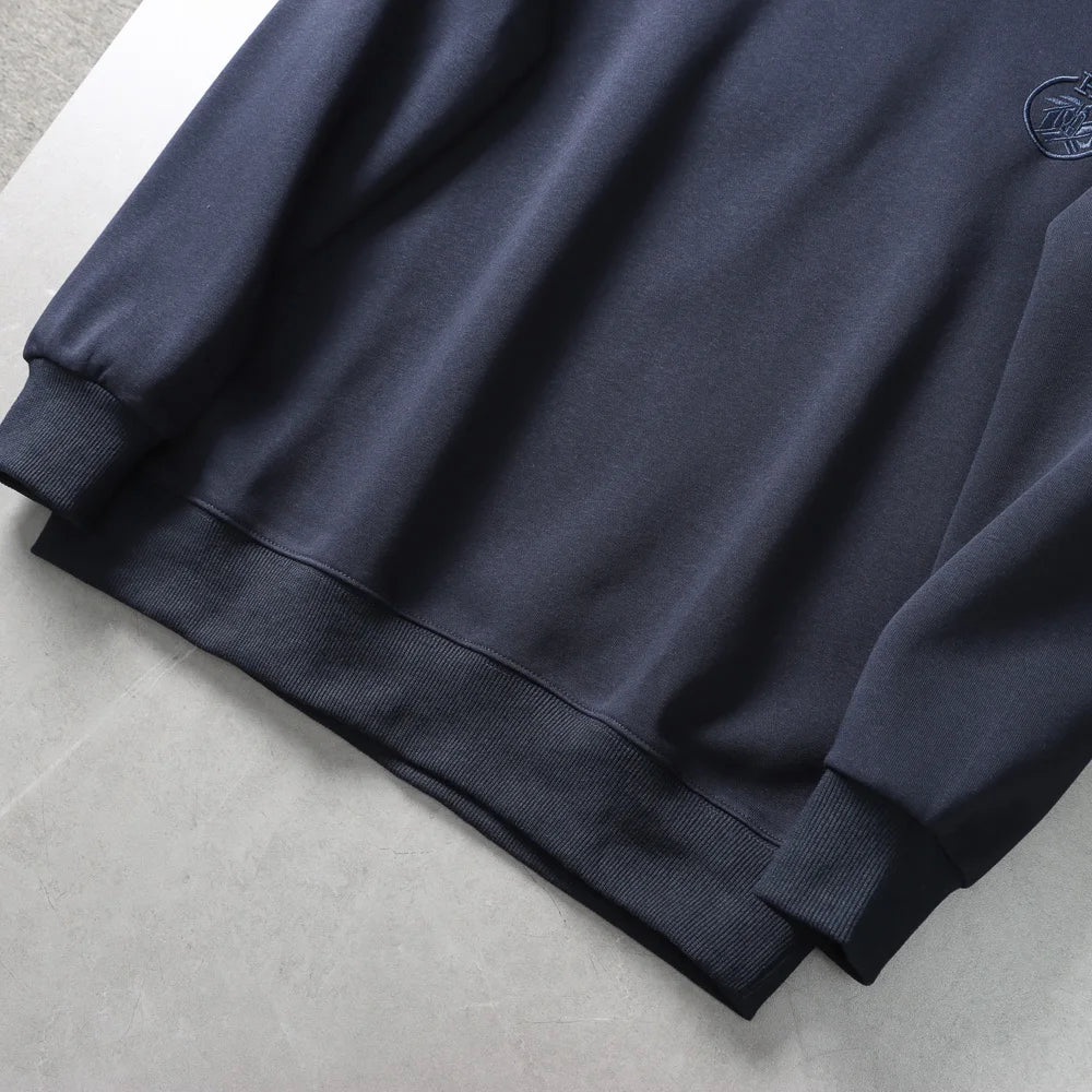 Autumn New American Retro Long Sleeve O-neck Embroidery Sweatshirts Men's Fashion Washed Old Terry Pullover Casual Sportwear