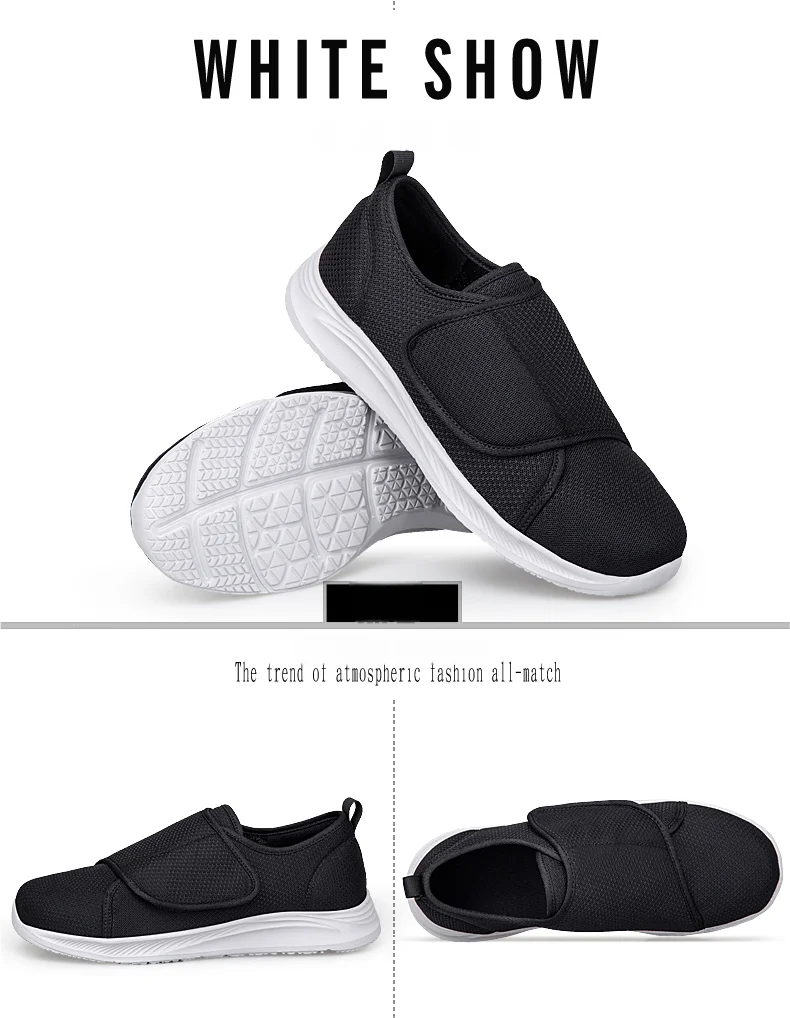 Unisex orthopedische wandelschoenen voor diabetici, voor brede voeten, gezwollen voeten, duimeversie, zacht en comfortabel