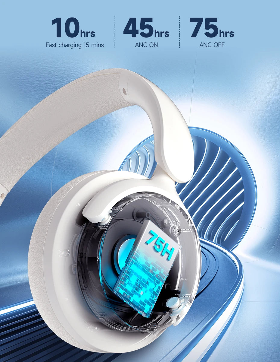 Edifier H9 Active Noise Cancelling Wireless Headphones Bluetooth 5.4 Headset Hi-Res Audio 75H Battery Life Foldable Design