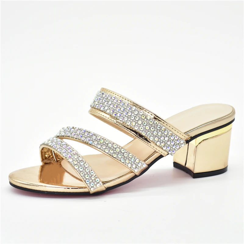 Women Sweet Style Rhinestone-Decorated Women Wedding Shoes for Royal Wedding Party Sling-Backs for Ladies' Party