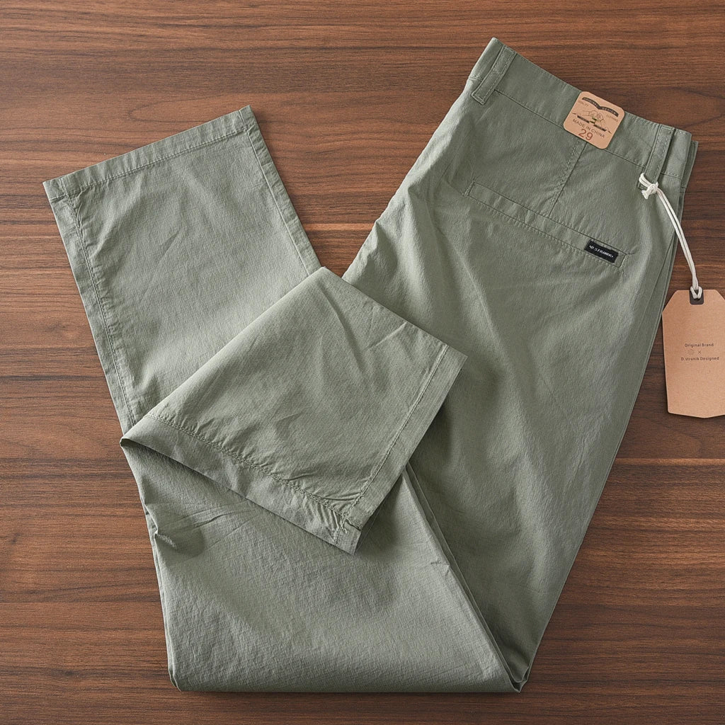 2025 Zomer Nieuwe Amerikaanse Retro Dunne Snel drogende Ice Silk Stretch Broek Heren Eenvoudige Chino Business Casual Rechte Broek