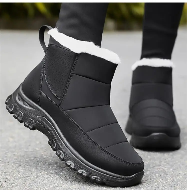 Snow Women's Boots Plush Women Shoes Platform Shoes Women Solid Mid Women's High Boots Fashion Winter Ladies Boots Botas Mujer