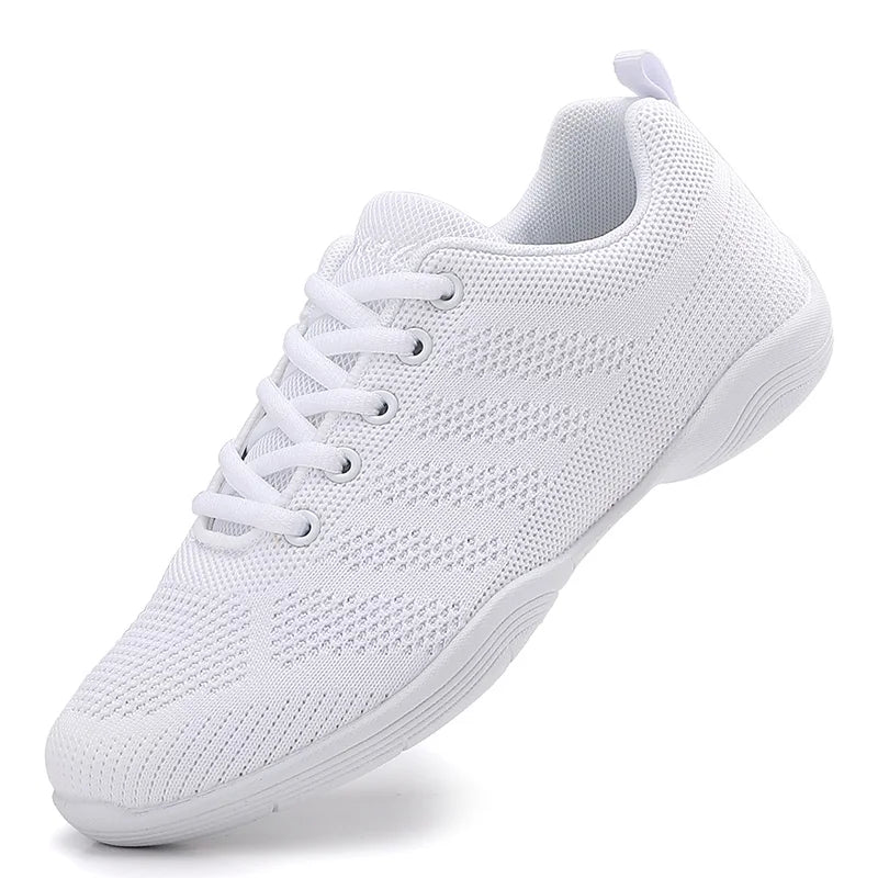Youth Competition Cheerleading Breathable Sneakers Girls White Dance Training Shoes Children's Competitive Aerobics Shoes