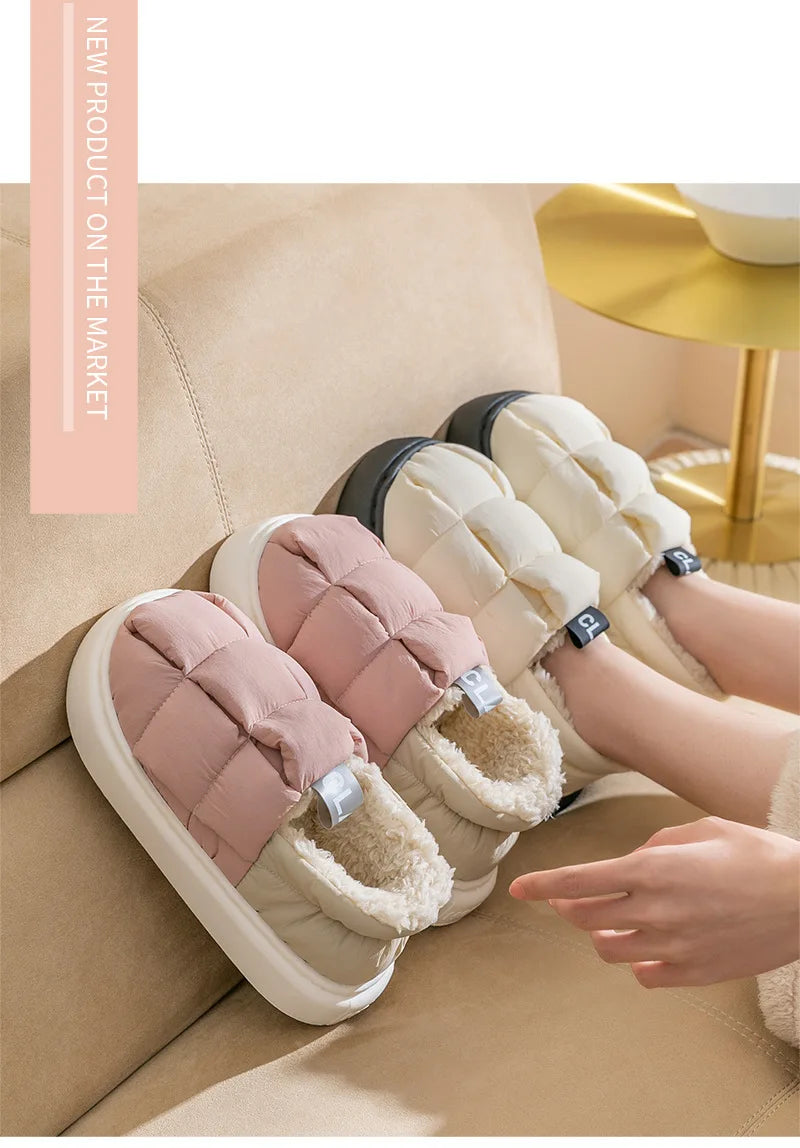 Women's Winter Warm Flat Slippers With Soft Fluffy Cosy Cotton Thick Bottom and Non-Slip Sole Suitable For Home and Outdoor Use Ladies Shoes