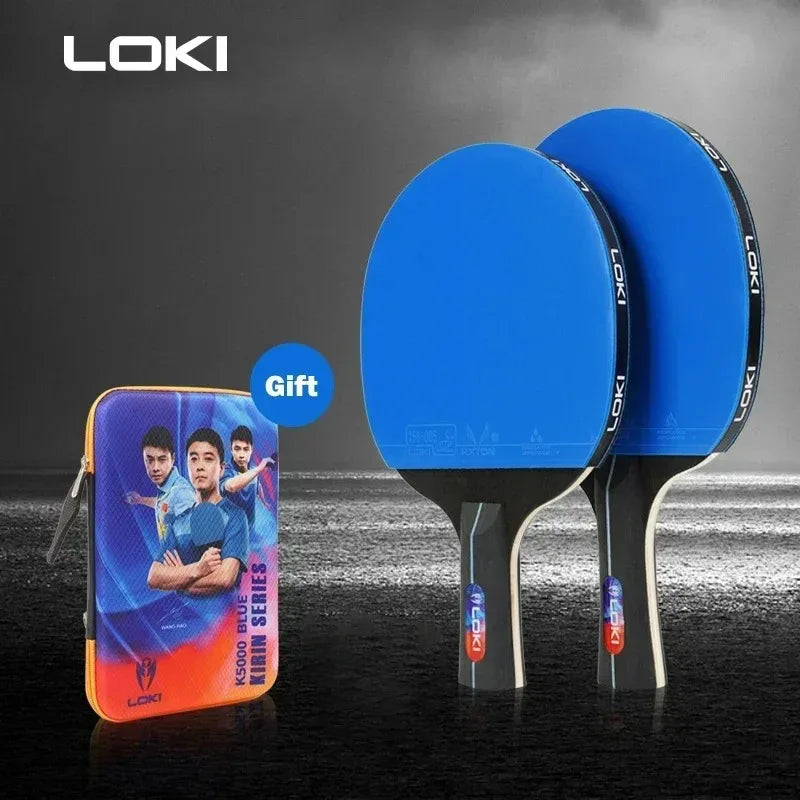 K5000 K3000 K1000 Table Tennis Racket Set 2pcs Home Entertainment Ping Pong Rackets with Blue Colour Ping Pong Rubber