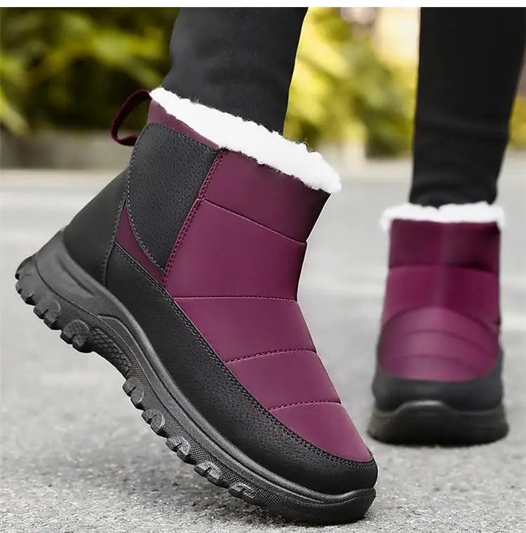 Snow Women's Boots Plush Women Shoes Platform Shoes Women Solid Mid Women's High Boots Fashion Winter Ladies Boots Botas Mujer